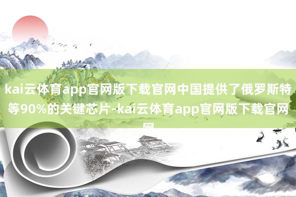 kai云体育app官网版下载官网中国提供了俄罗斯特等90%的关键芯片-kai云体育app官网版下载官网