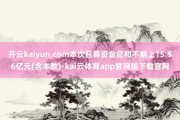 开云kaiyun.com本次召募资金总和不朝上15.56亿元(含本数)-kai云体育app官网版下载官网